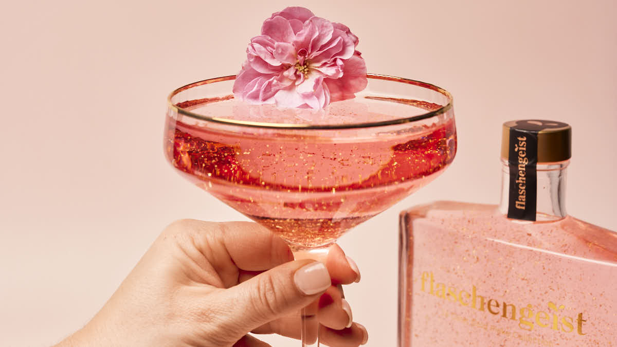 Pink Gin in a Luxe Decanter Bottle