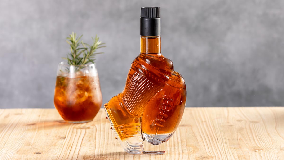 Football Bottle and Butterscotch Liqueur