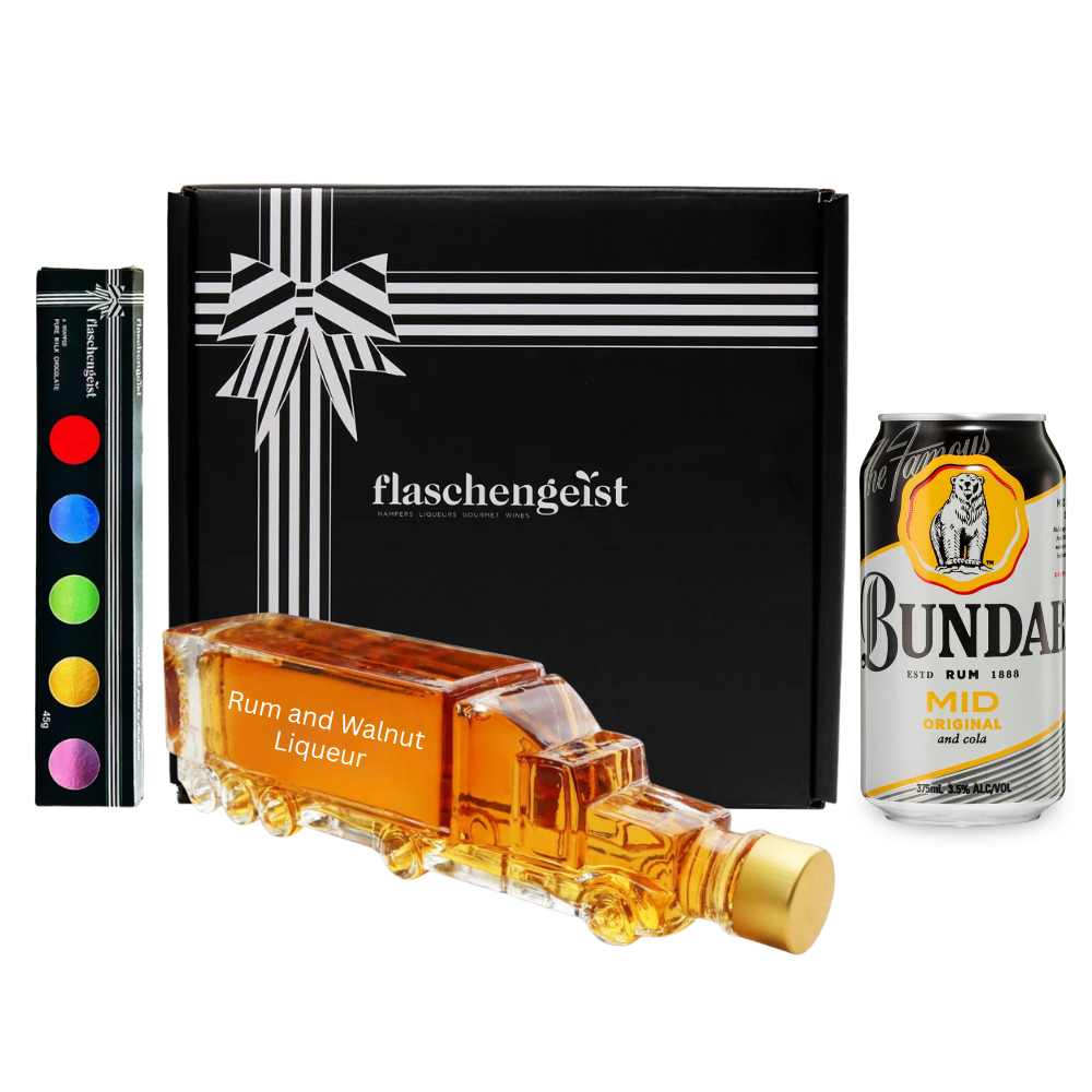 Flaschengeist Truck filled with Rum & Walnut Liqueur + Bundaberg Cola + Chocolates