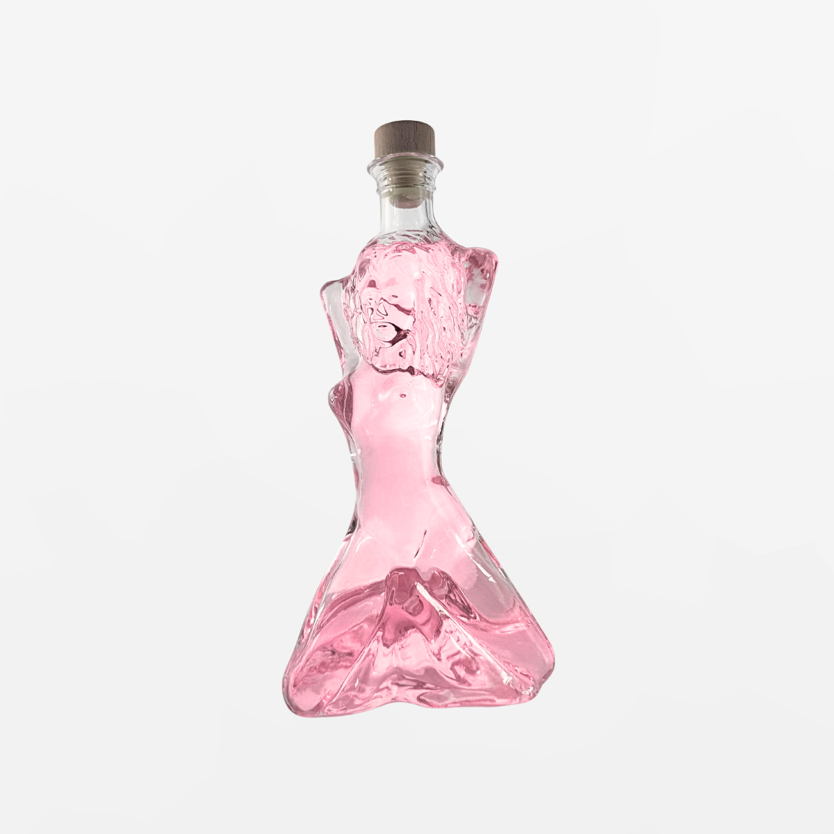 Flaschengeist Goddess Birthday Gift — stunning, sculptural handcrafted glass Goddess bottle filled with premium spirits, front-facing hero shot on cream background