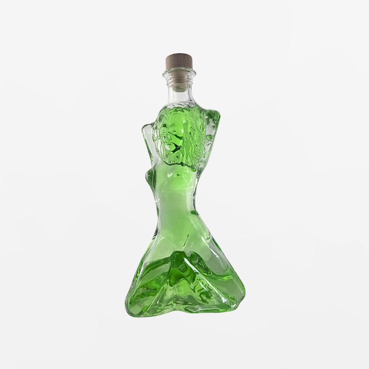 Flaschengeist Goddess Birthday Gift — stunning, sculptural handcrafted glass Goddess bottle filled with premium spirits, front-facing hero shot on cream background
