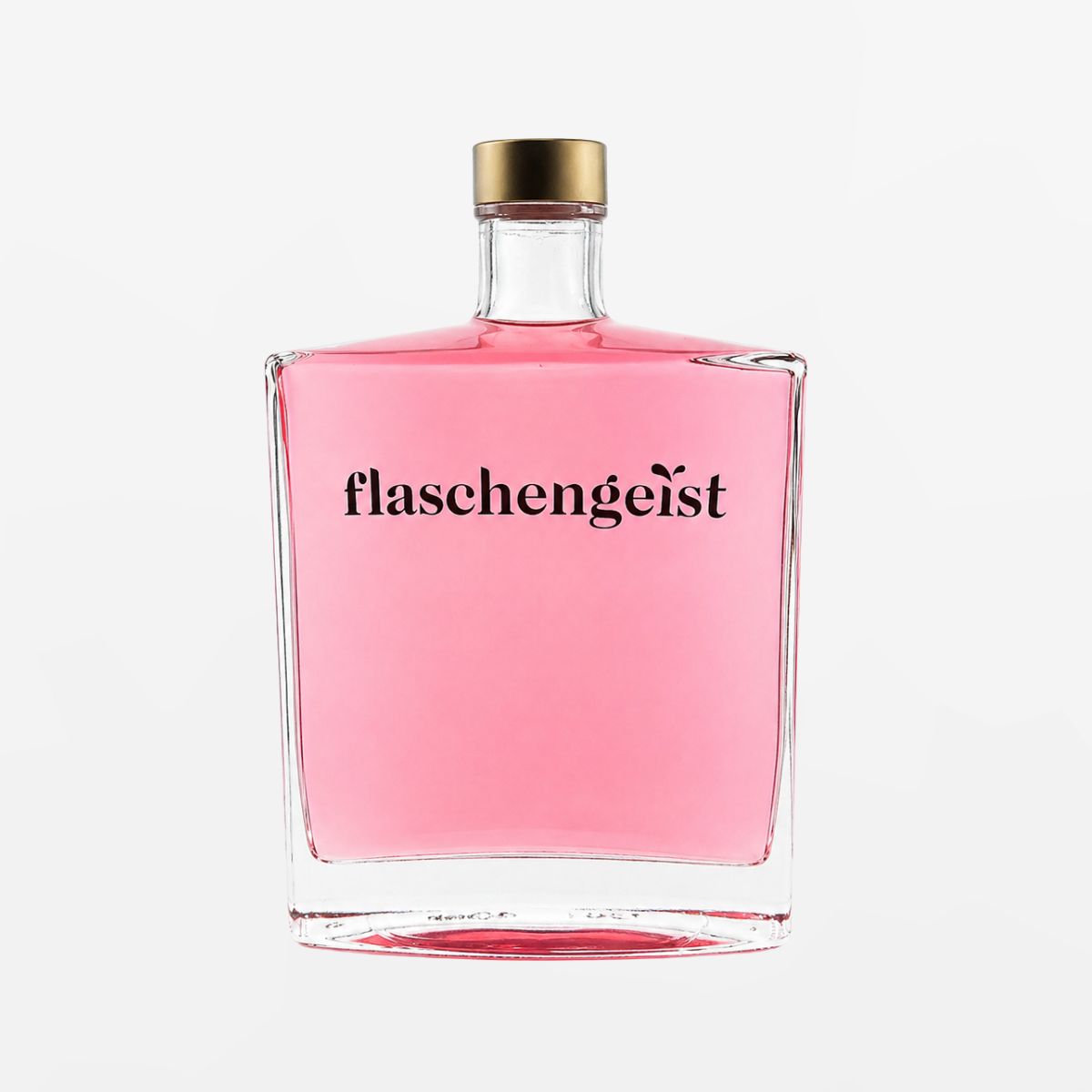 Flaschengeist Luxe Decanter Birthday Gift — premium, modern handcrafted glass Luxe decanter bottle filled with premium spirits, front-facing hero shot on cream background