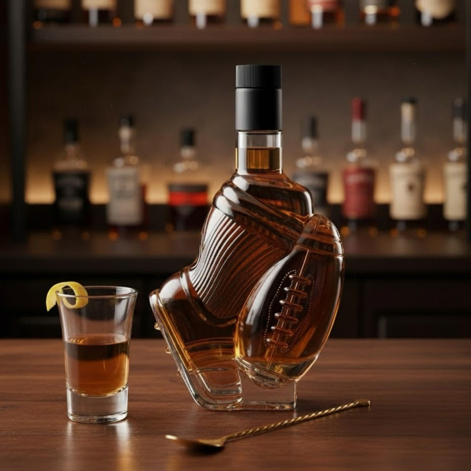 Flaschengeist Football Bottle - Gift Box + Shot Glass - An Iconic Gift for AFL & NRL Fans | Christmas 2025