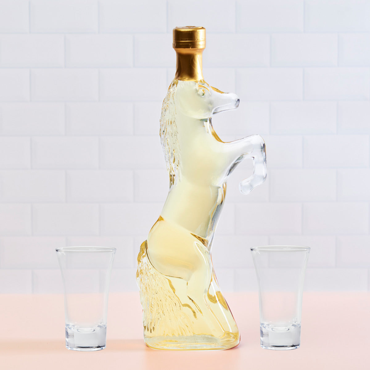 Flaschengeist Horse Bottle + Fine Chocolates + 2 shot glasses Gift Box - A Timeless Tribute