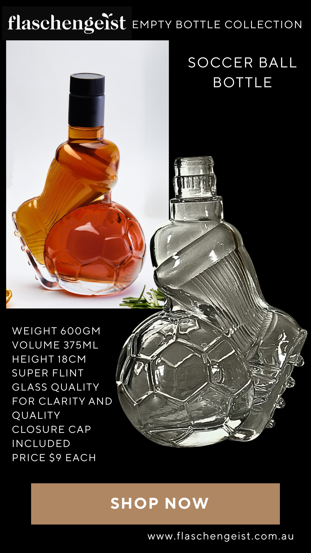 Flaschengeist Empty Bottle - Soccer Ball 375ML