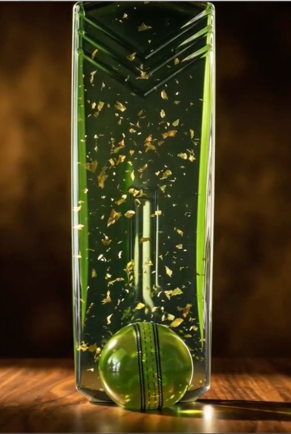The Cricket Bat Bottle – Creator’s Edition (Unfilled Glass Trophy Piece)