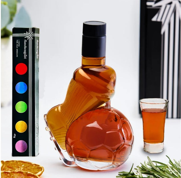 Flaschengeist Soccer Ball Bottle Gift Box + Shot Glasses + Chocolates - Super Offer