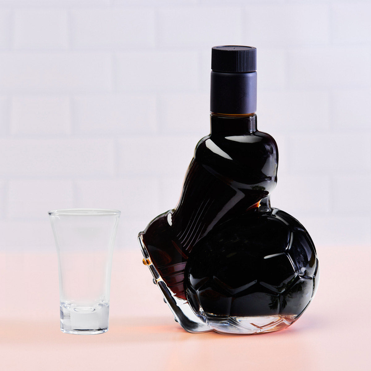 Flaschengeist Soccer Ball Bottle - Gift Box + Chocolates + Shot Glass