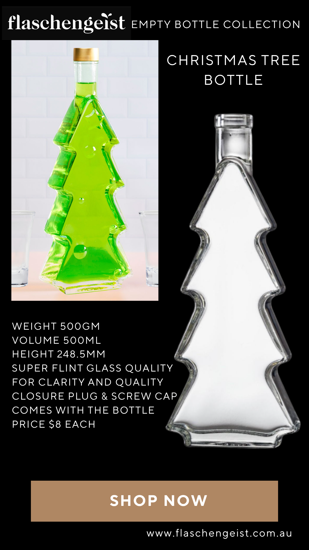 Flaschengeist Empty Bottle - Christmas Tree 500ML