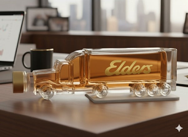 Flaschengeist Personalised Truck Bottle 350ml - Gift Box + Chocolates