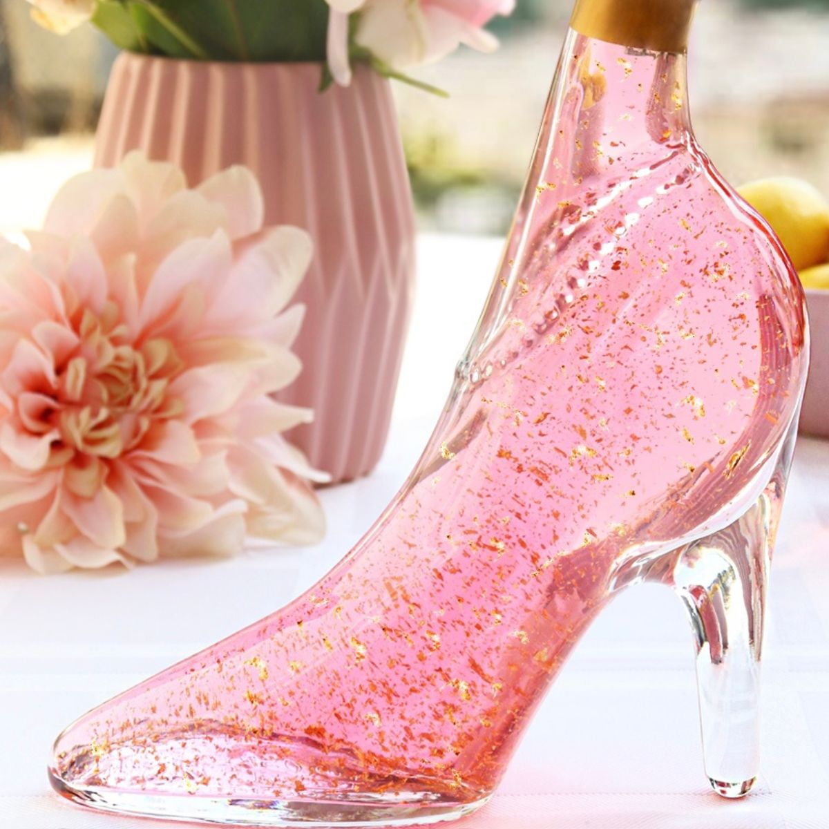 Flaschengeist Shoe Bottle Gift Hamper with Moët & Chandon, Pink Gin A Luxurious Celebration Gift