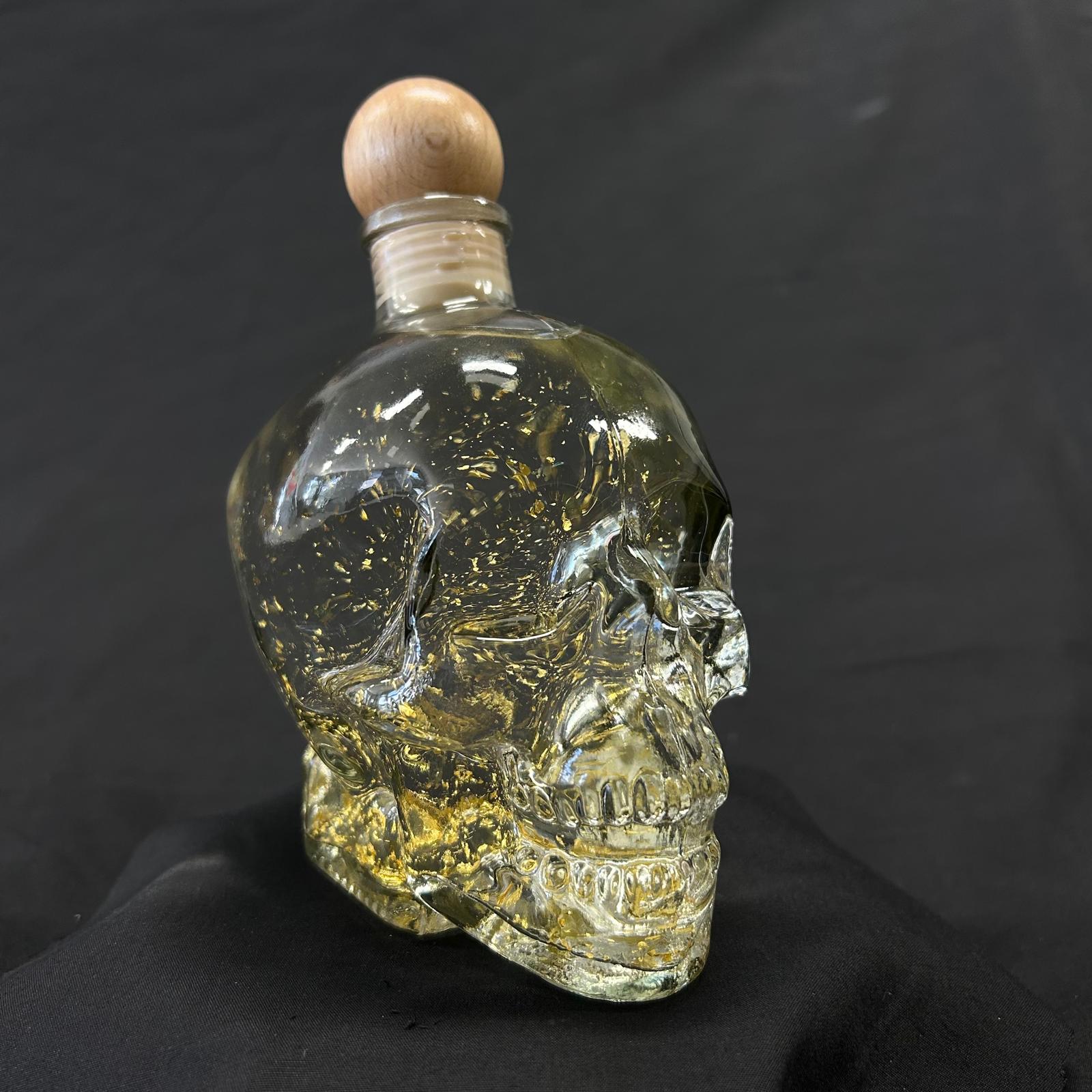 SKULL BOTTLE 380ml with Gold Flakes (BOTTLE ONLY)