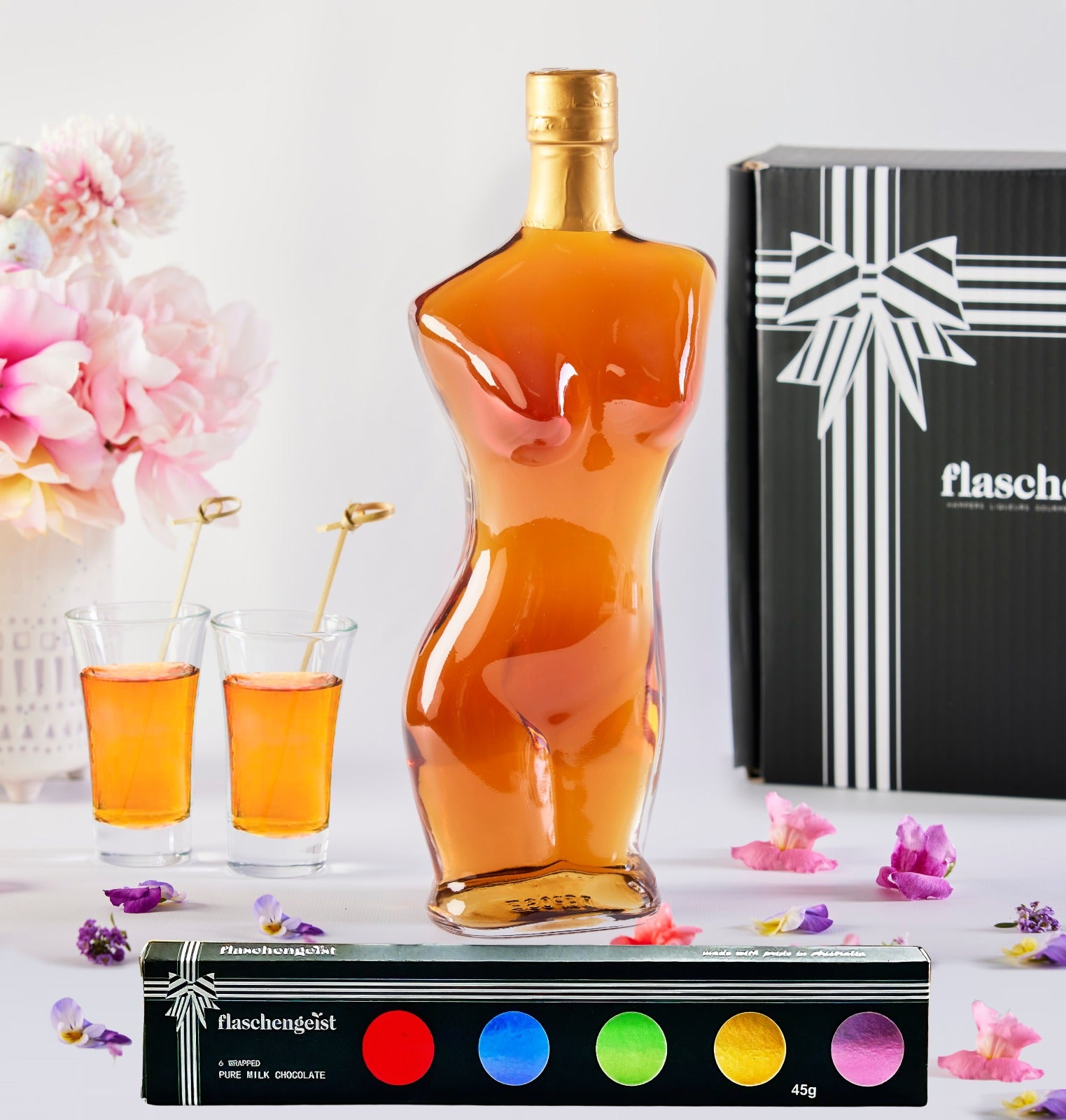 Flaschengeist Eve (500ml) Gift Box + Chocolates + shot glasses