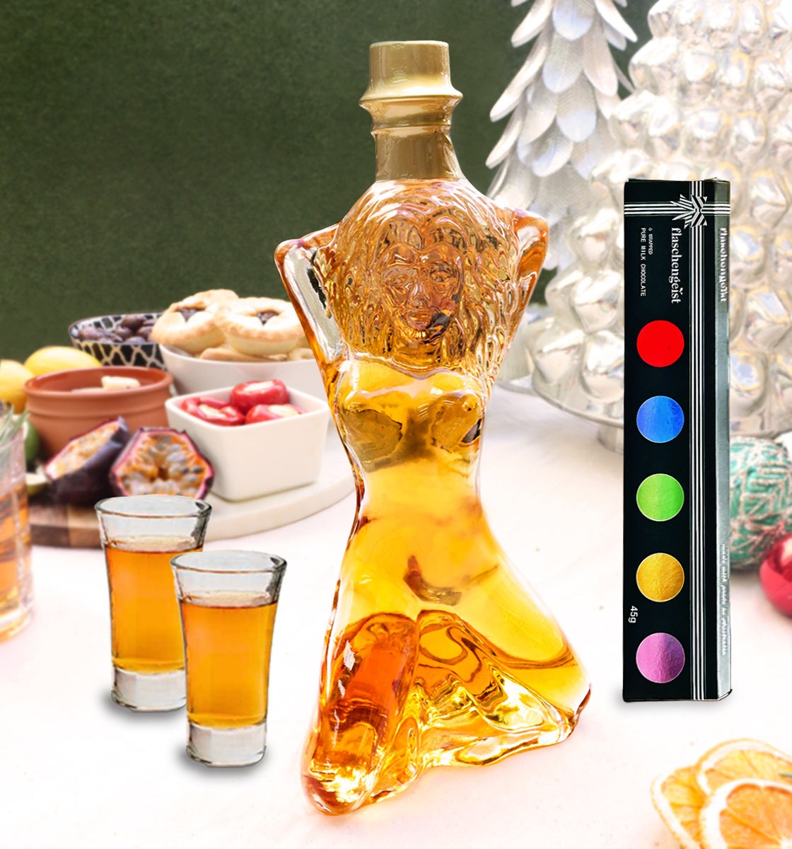 FLASCHENGEIST My Goddess Gift Box + Chocolates -  A Toast to Divine Indulgence