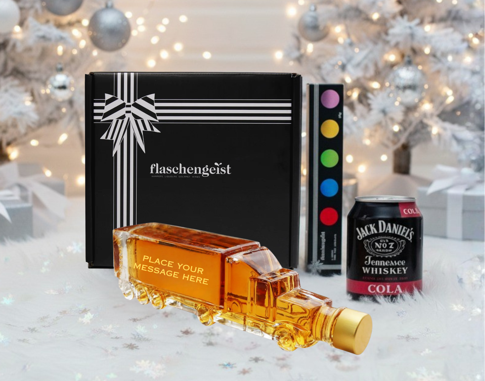 Flaschengeist Truck gift Hamper with Jack Daniel's Whiskey Cola, a great pair. Unique and thoughtful gifting | Christmas 2025