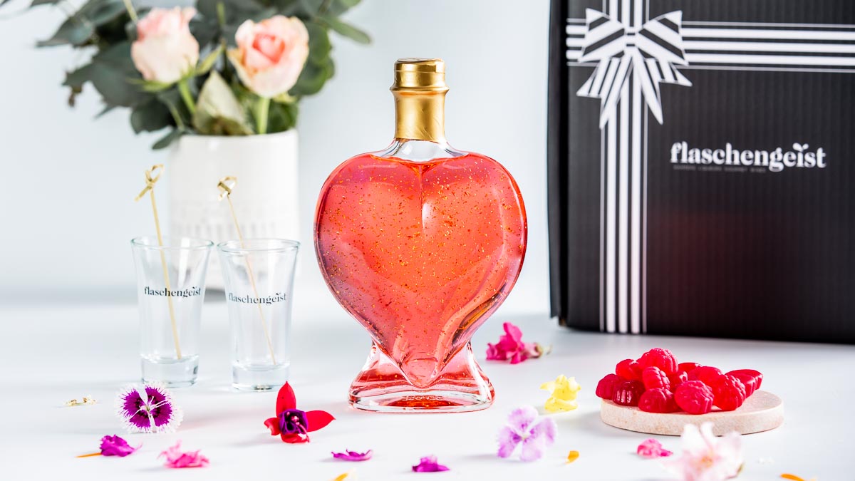 Express Your Love with Flaschengeist's Love Heart Bottle: A Raspberry Liqueur Sensation