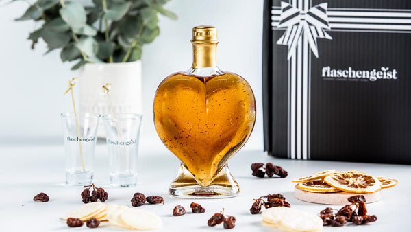 Love Heart Bottle and Honey Highland Liqueur