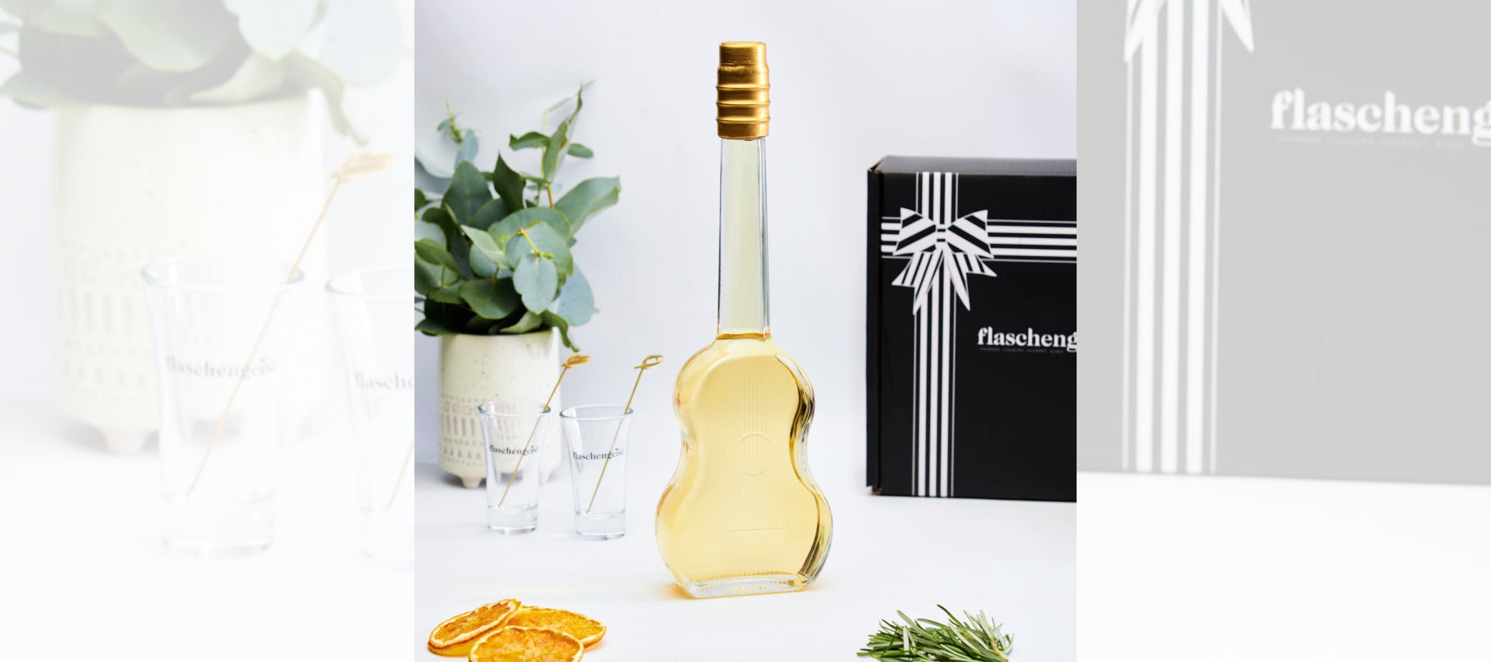 Guitar Bottle with Butterscotch Liqueur