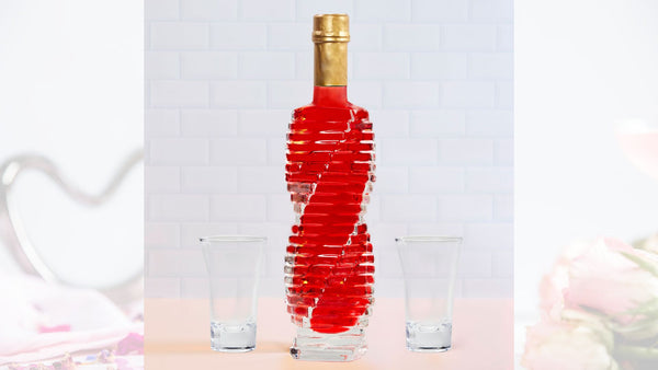 Chandelier Bottle Filled with Amazing Strawberry Liqueur