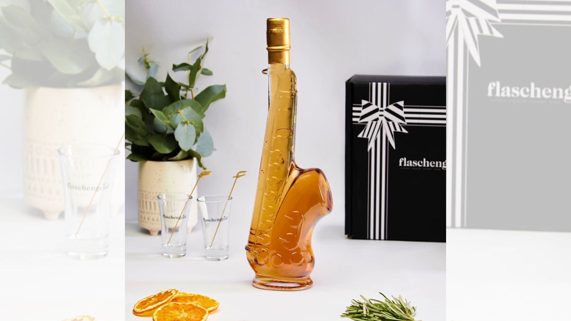 Saxophone Bottle and Southern Liqueur