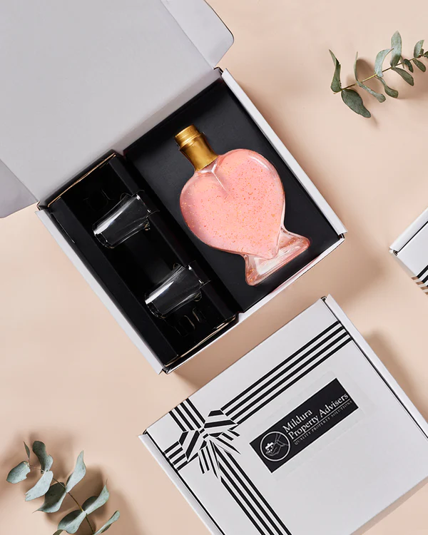 Express Your Love with Flaschengeist's Corporate Love Heart Bottle Filled with Amazing Watermelon Liqueur