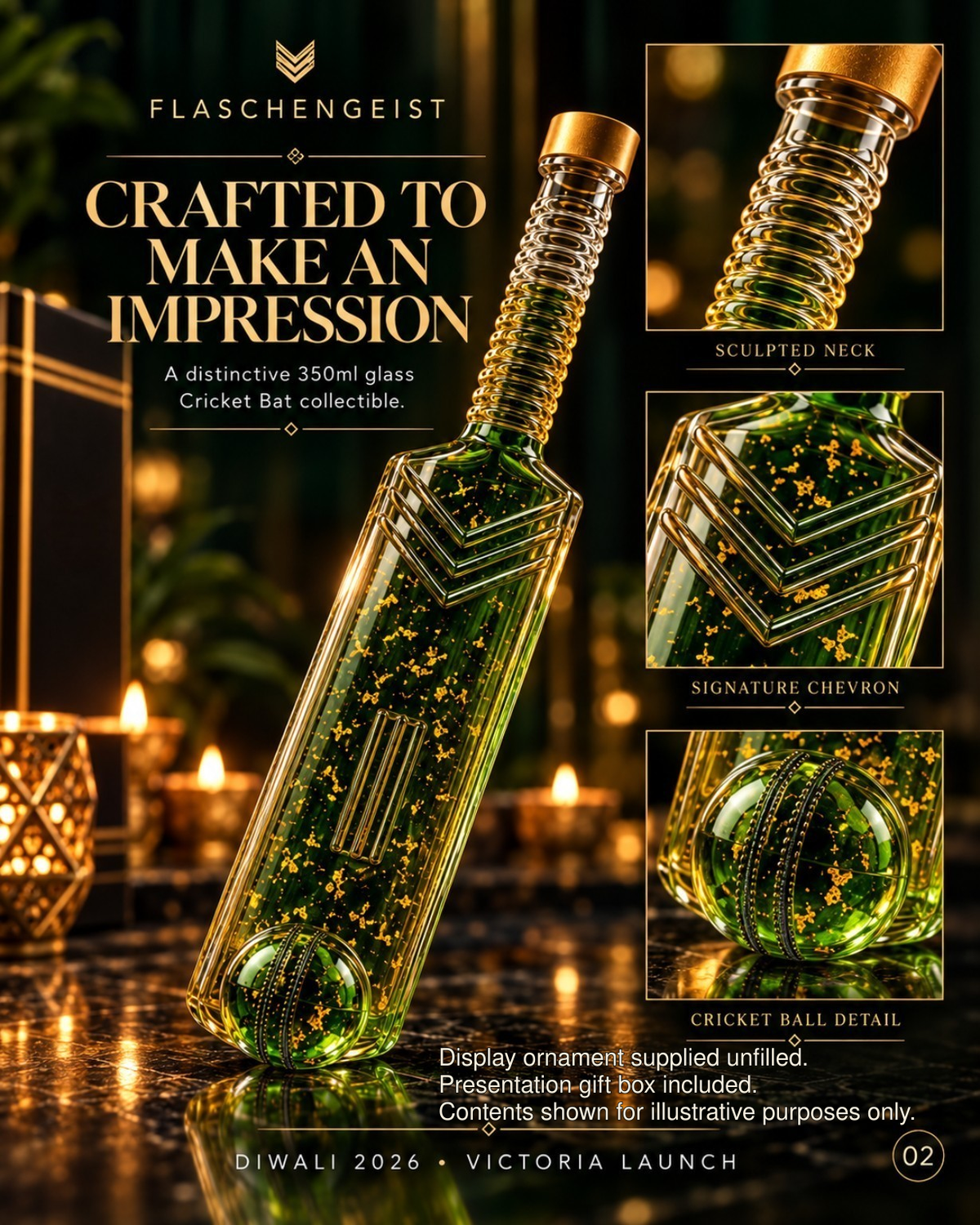 Flaschengeist 350ml Cricket Bat Collection – Diwali 2026