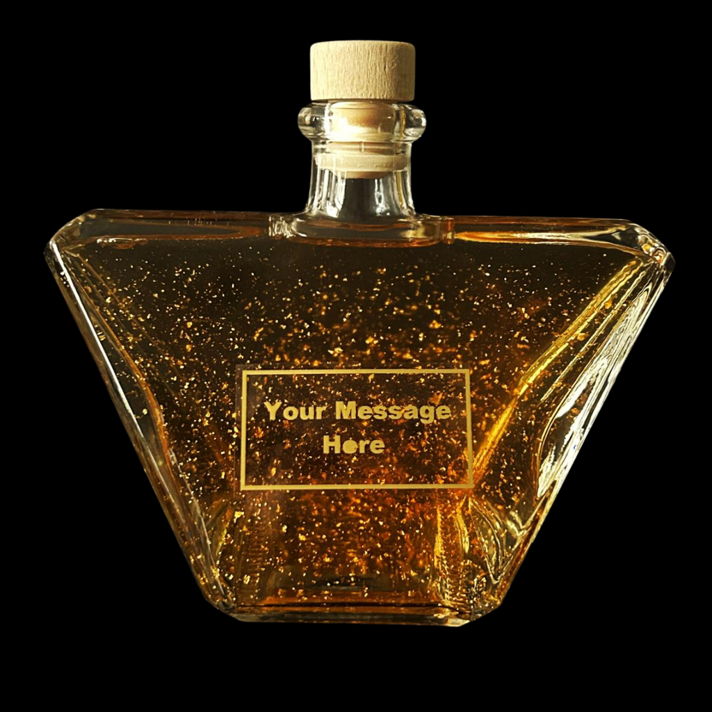 Flaschengeist Amadeus 500ml Decanter + 24 Carat Gold Flakes + Flaschengeist Fine Chocolate + 2 shot glasses Collection | Personalised Luxury Gift