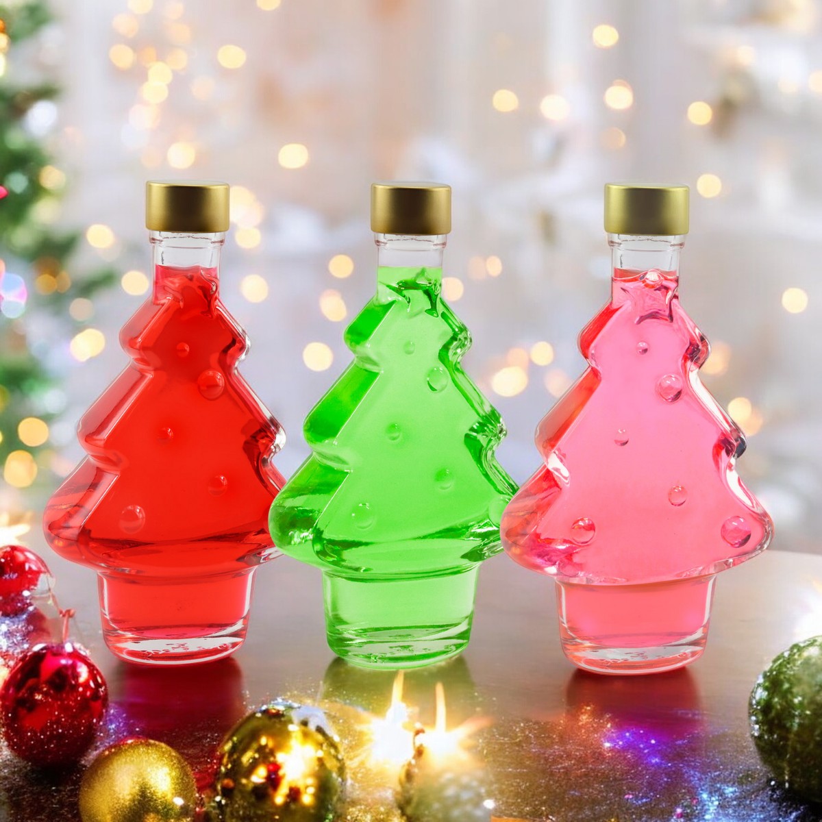 Trio Christmas Tree Bottle Set