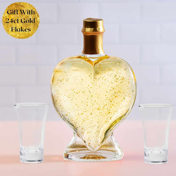 Love Heart Bottle - Hazelnut Liqueur - Gift Box