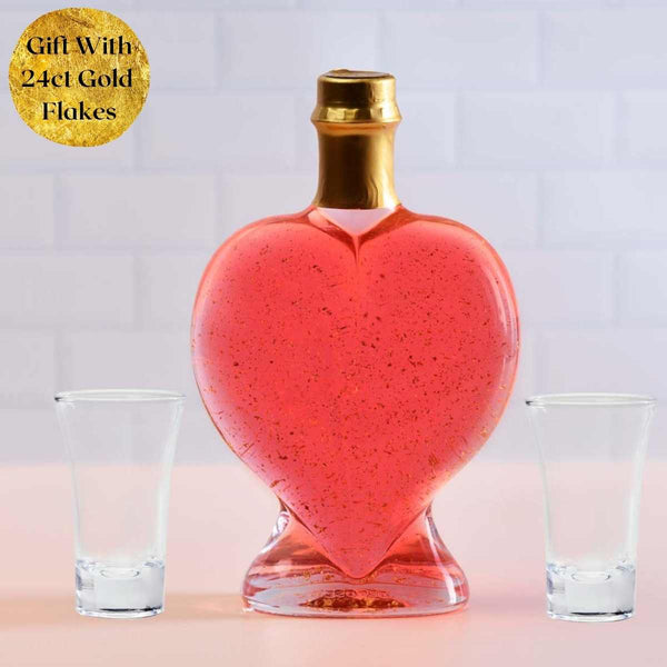 Love Heart Bottle - Raspberry Liqueur - Gift Box