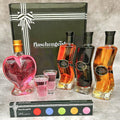 Heart Bottle, 3 Z Bottles with 2 Shot Glasses + Chocolates