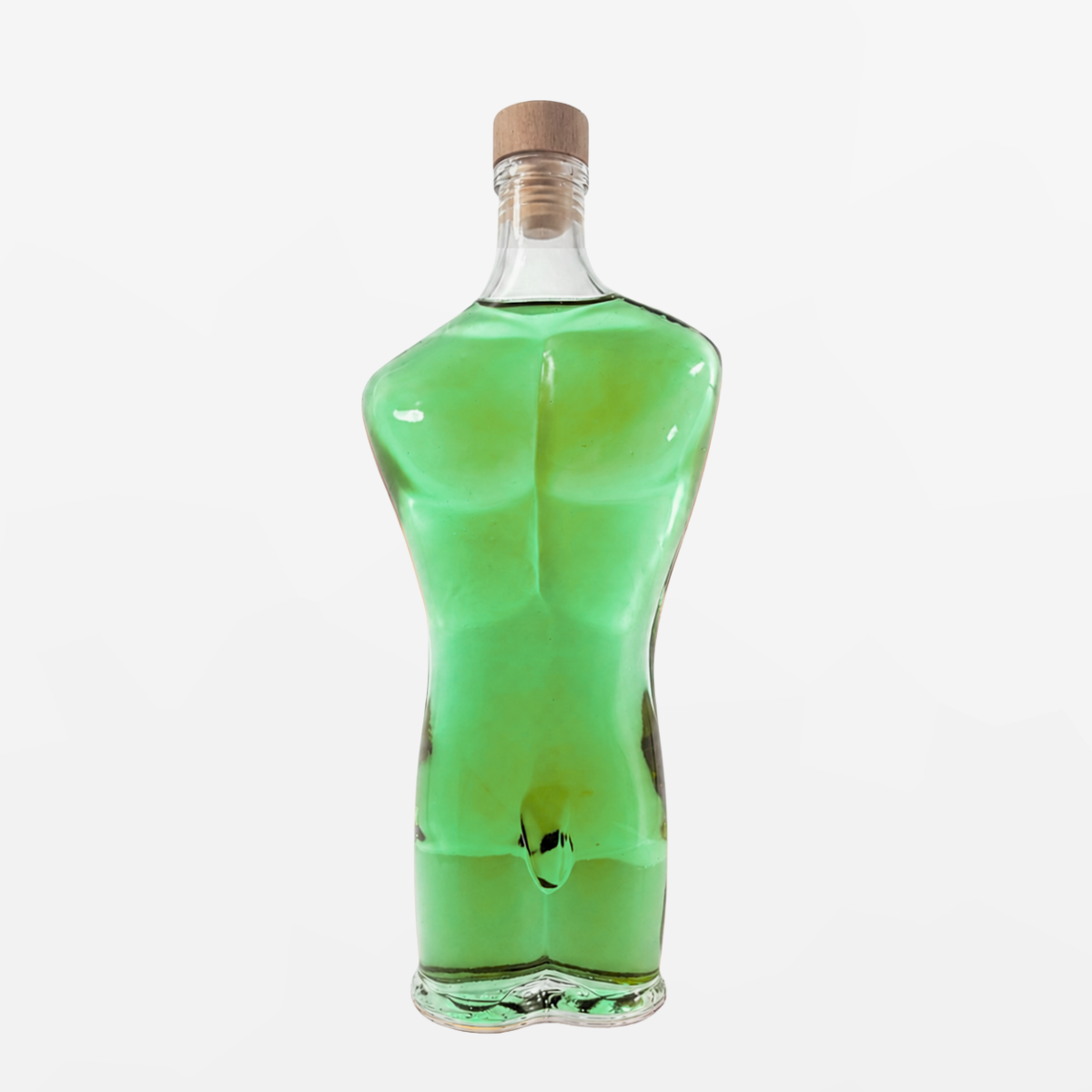 Flaschengeist Adam Decanter Birthday Gift — masculine, sculptural handcrafted glass Adam decanter bottle filled with premium spirits, front-facing hero shot on cream background