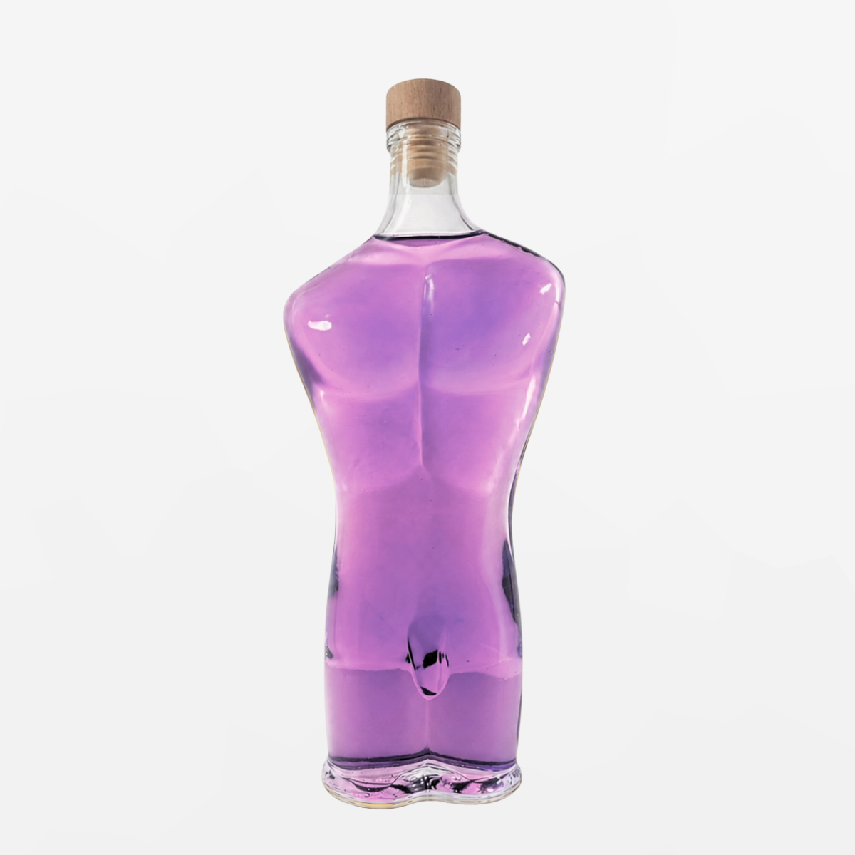 Flaschengeist Adam Decanter Birthday Gift — masculine, sculptural handcrafted glass Adam decanter bottle filled with premium spirits, front-facing hero shot on cream background