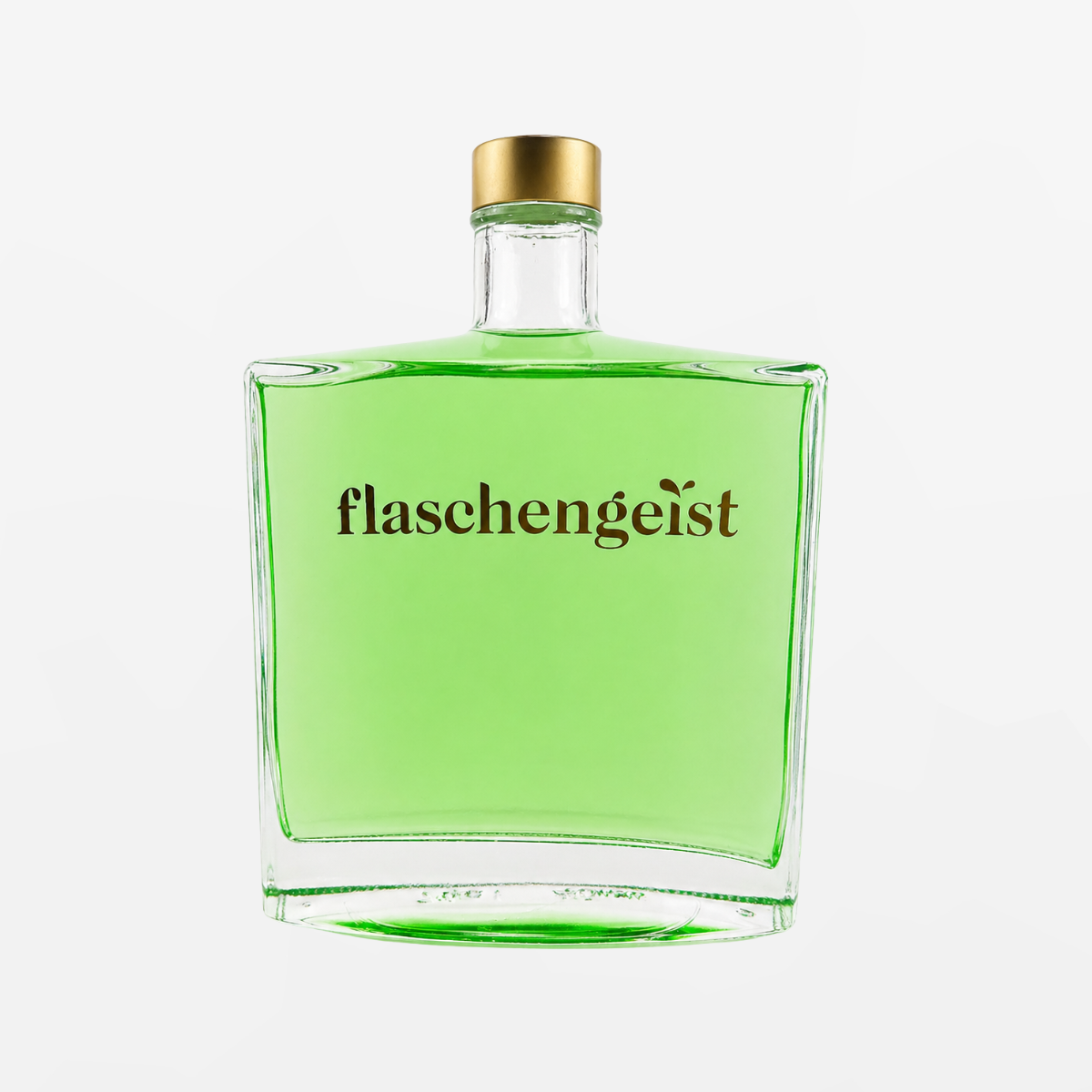 Flaschengeist Luxe Decanter Birthday Gift — premium, modern handcrafted glass Luxe decanter bottle filled with premium spirits, front-facing hero shot on cream background
