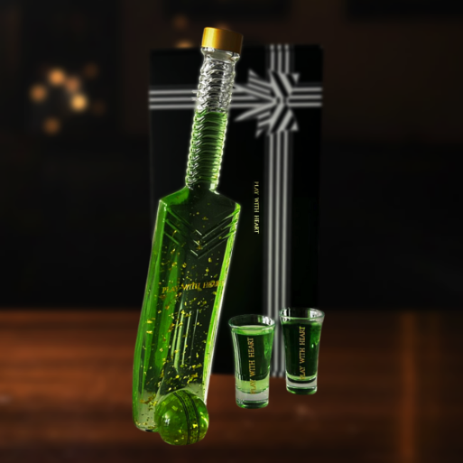 Flaschengeist NA Cricket Bat Bottle | Handcrafted Cricket Memorabilia Gift