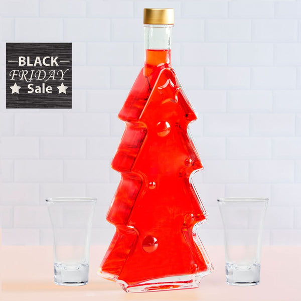 Christmas Tree Bottle 500ml - Strawberry Liqueur - Gift Box