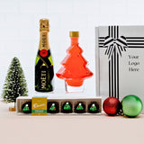 Corporate Mini Moët Champagne and Christmas Tree 200ml Bottle Gift Hamper