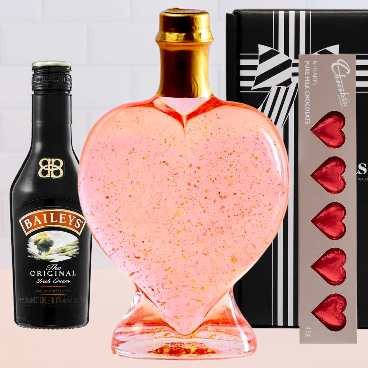 Baileys and Love Heart Chocolate Hamper