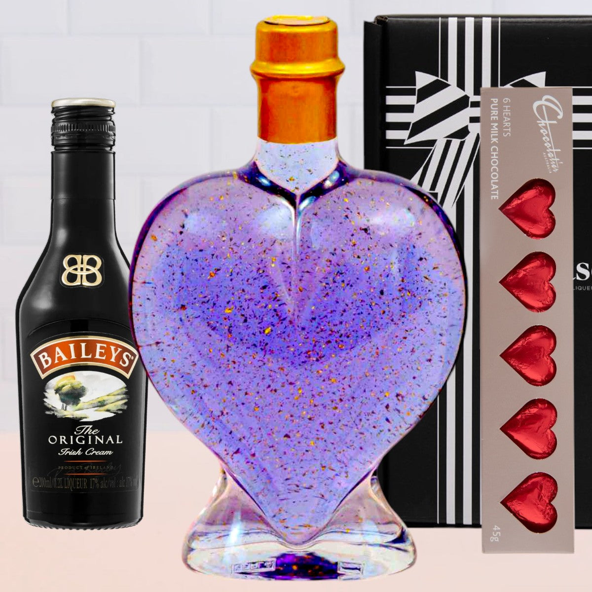 Baileys and Love Heart Chocolate Hamper