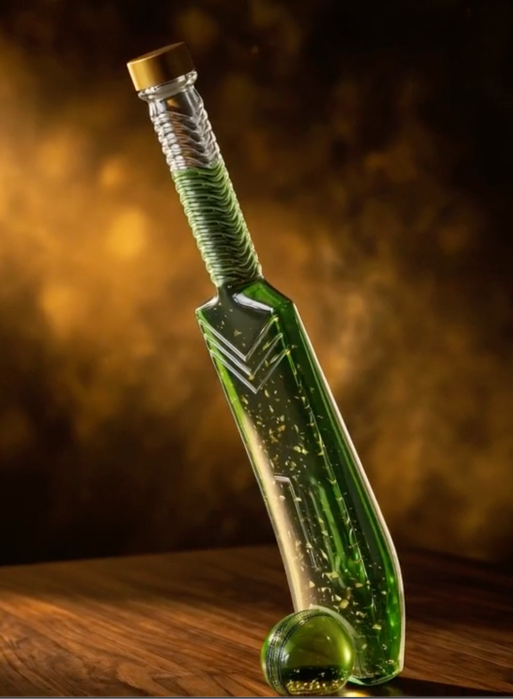 The Cricket Bat Bottle – Creator’s Edition (Unfilled Glass Trophy Piece)