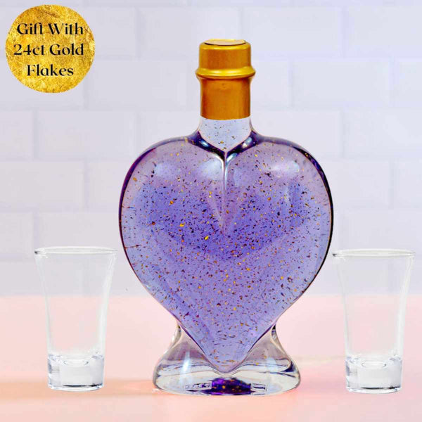 Love Heart Bottle -  Fruit Tingle + 24 Carat Gold Flakes - Gift Box