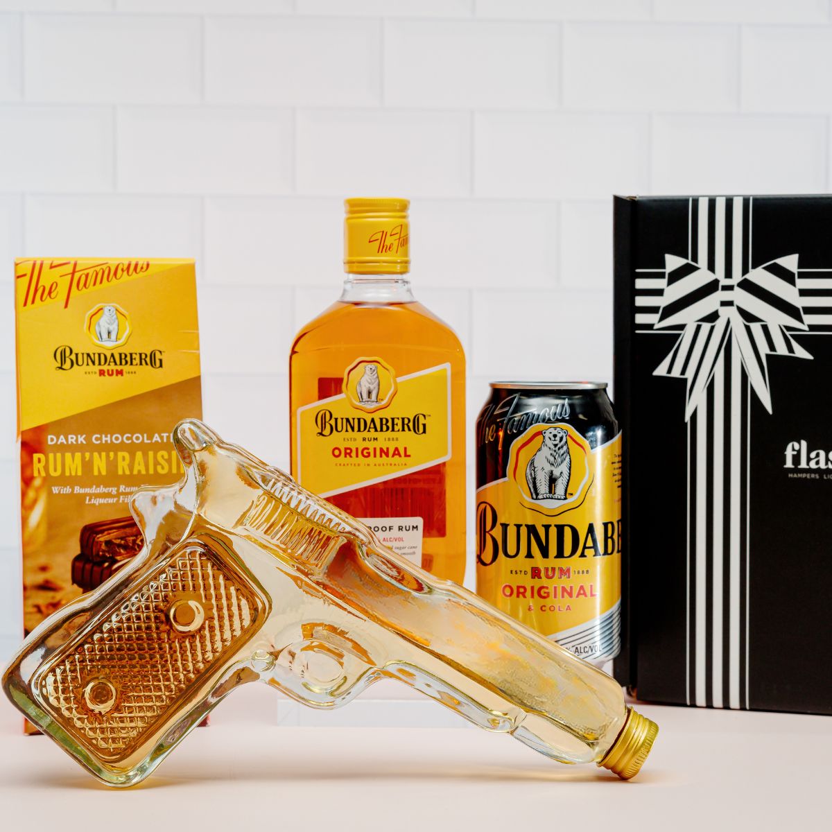 Gift Hamper with Bundaberg Rum and Pistol Bottle