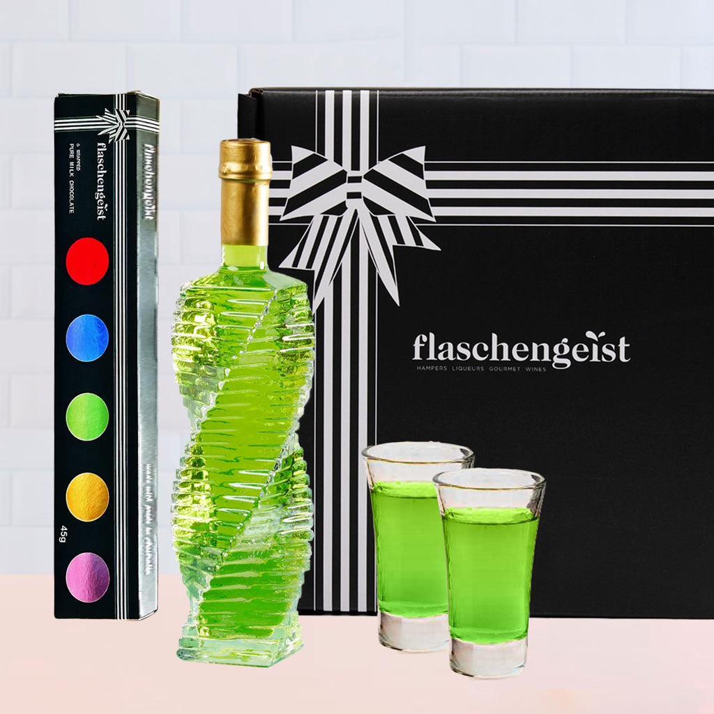 Chandelier Bottle Non Alcoholic Gift Box + Chocolates