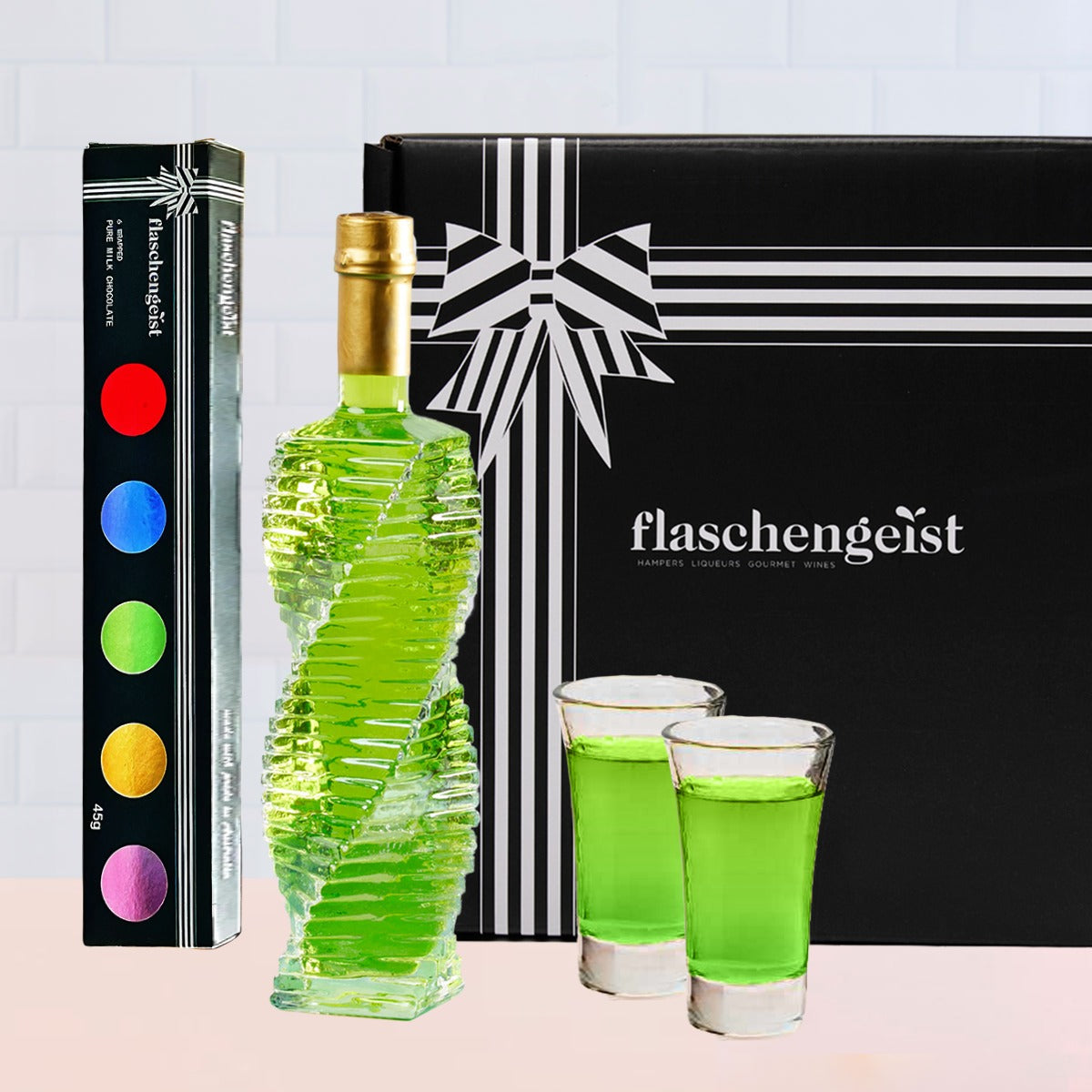 Chandelier Bottle Non Alcoholic Gift Box + Chocolates