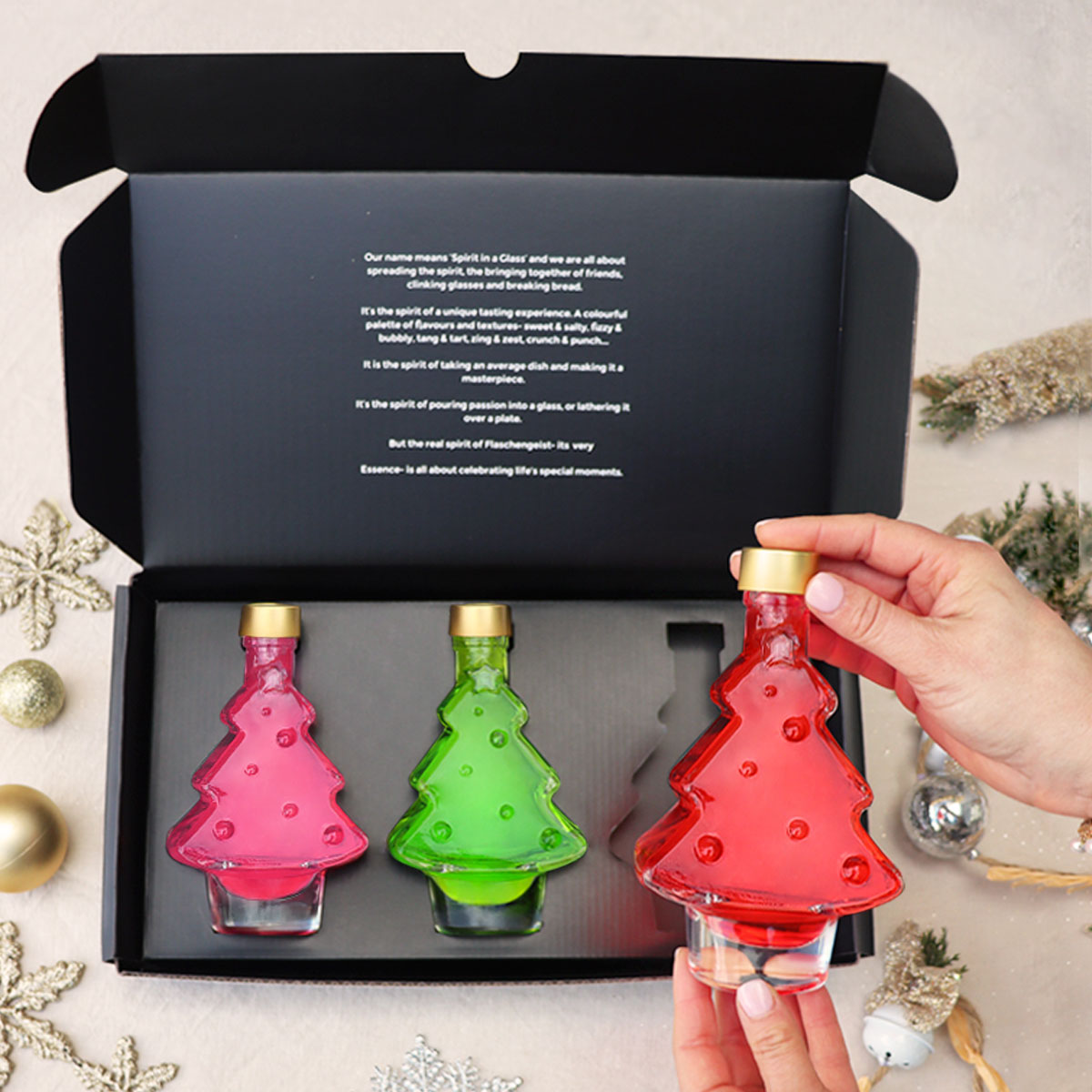 Trio Christmas Tree Bottle Set