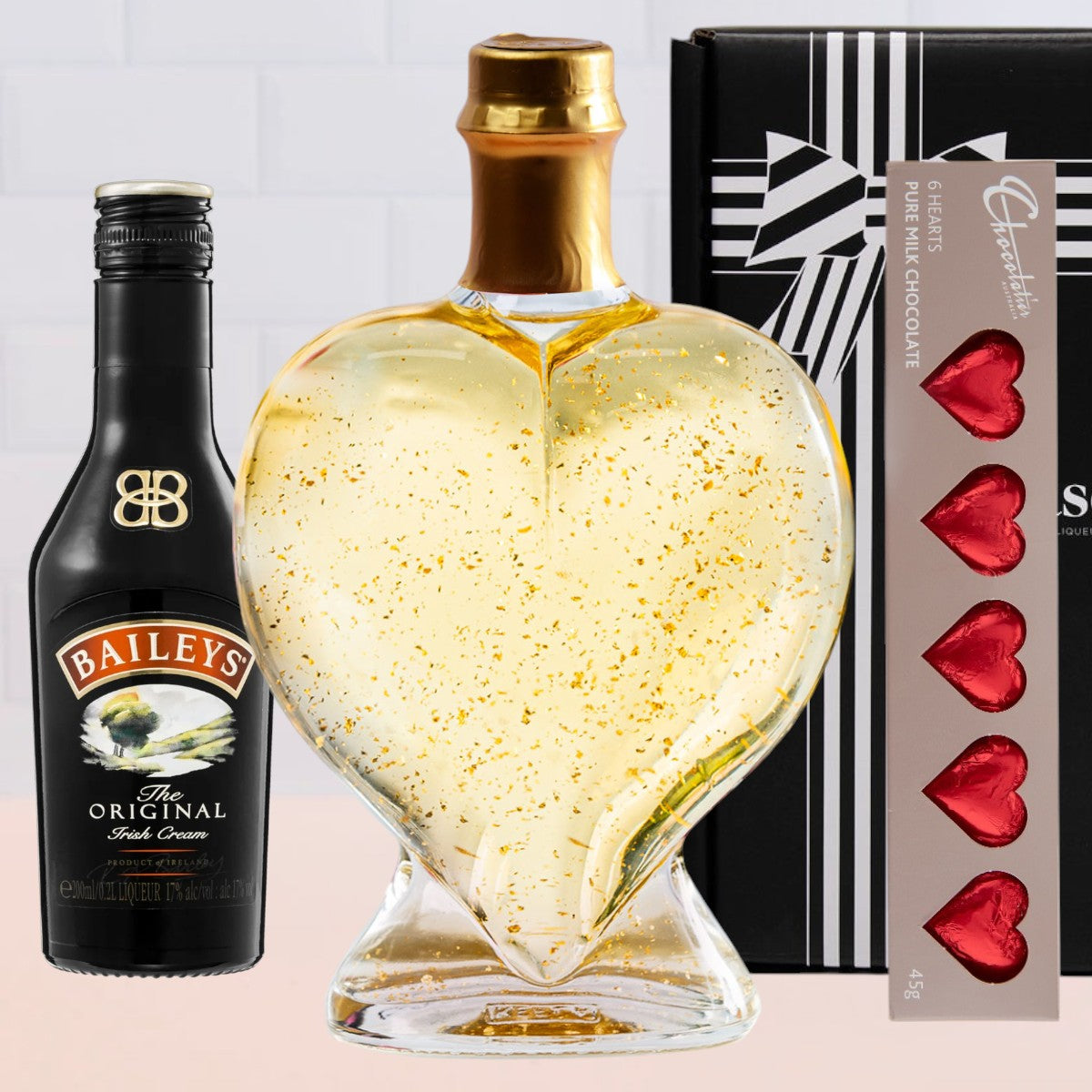 Baileys and Love Heart Chocolate Hamper