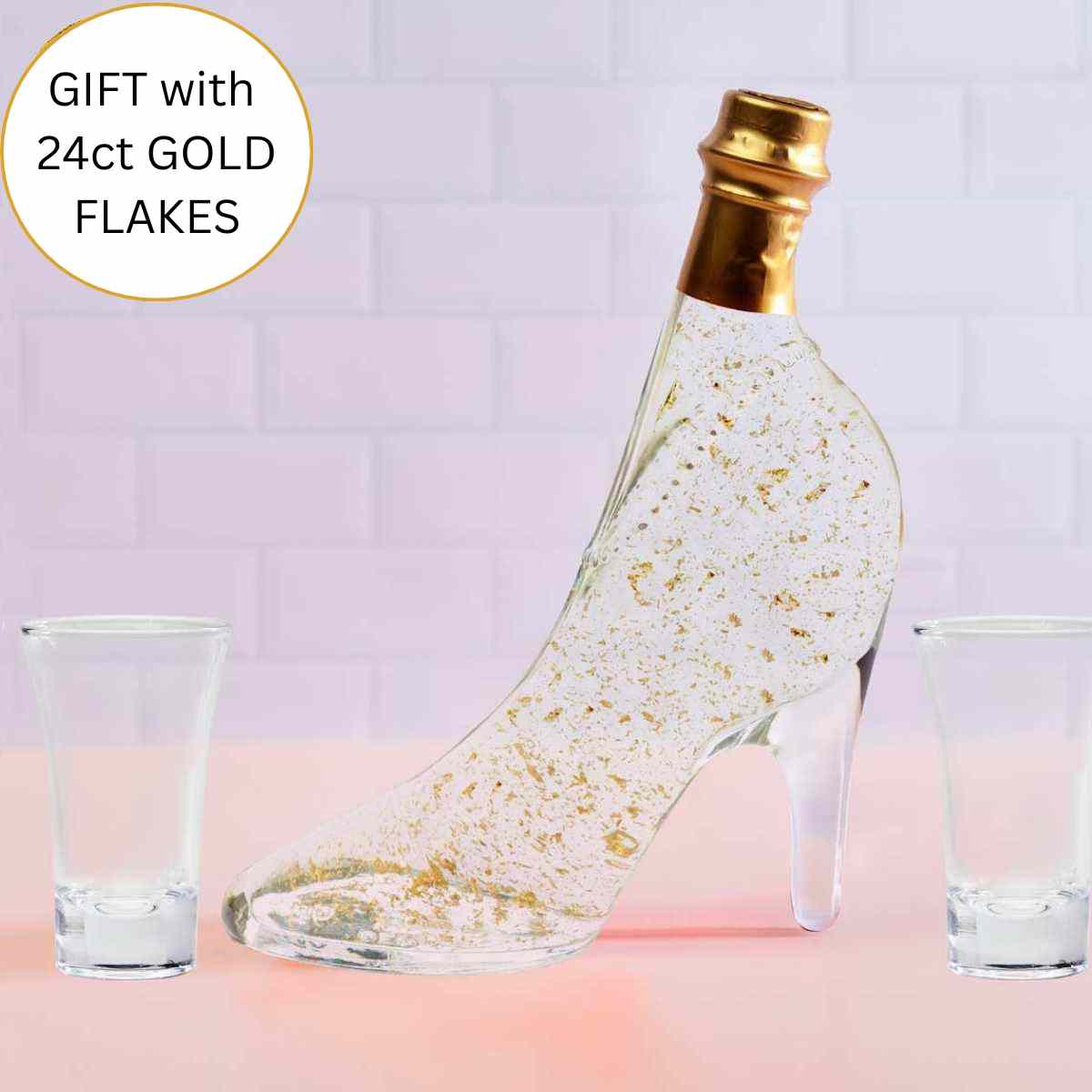 Shoe Bottle - with Vodka + 24 Carat Gold Flakes - Gift Box