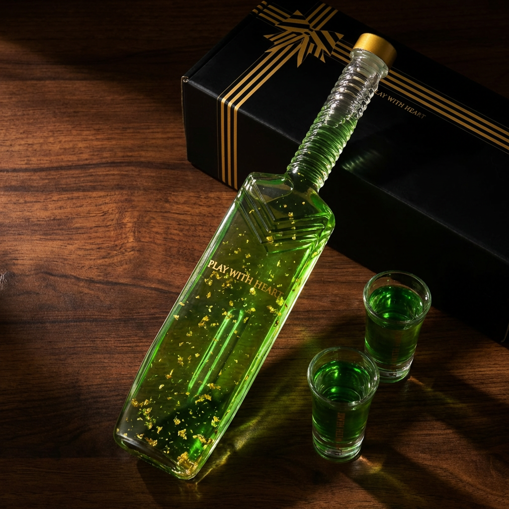 Flaschengeist Cricket Bat Bottle | Handcrafted Cricket Memorabilia Gift