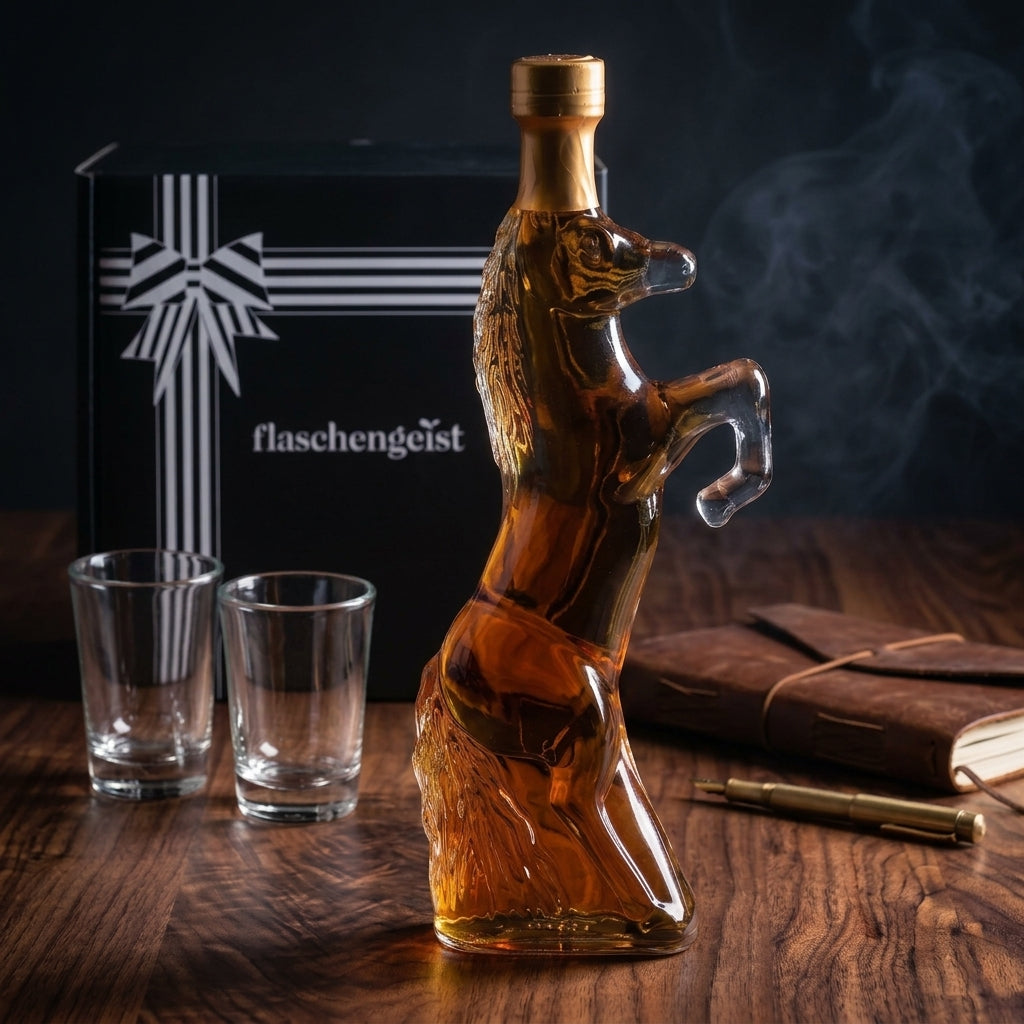 Flaschengeist Horse Bottle | Personalised Non-Alcoholic Equestrian Gift & Racing Memorabilia