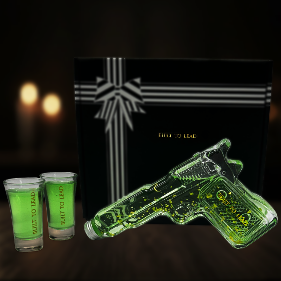 Flaschengeist Pistol Bottle - Gift Box+ 2 shot glasses - The Ultimate Gift for Men